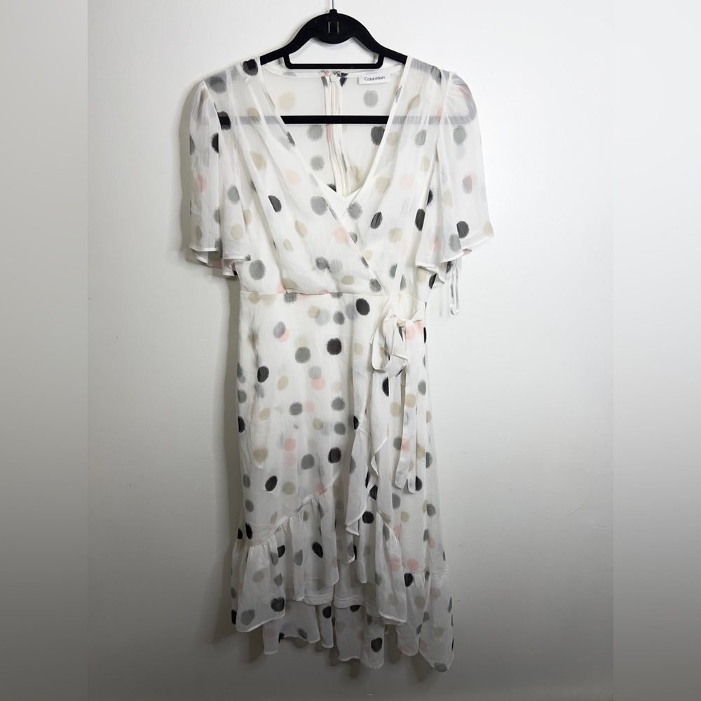 Calvin Klein White Polka Dot Dress